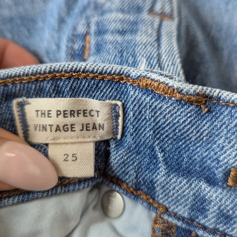 Madewell Medium Wash Raw Hem High Rise Vintage Jean - Picture 8 of 8
